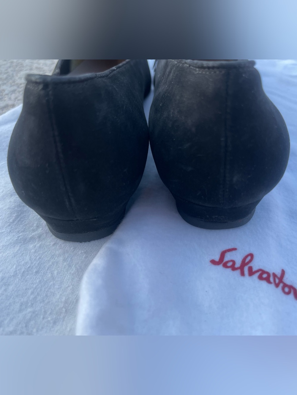 Salvatore Ferragamo Black Suede Tassel Pointed Flats - Picture 3 of 11